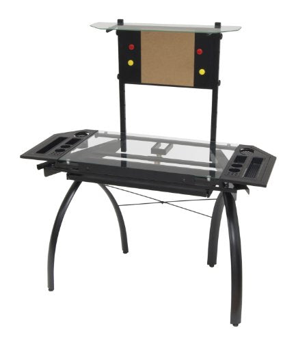 Offex Home Office Futura Tower Black/Clear Glass