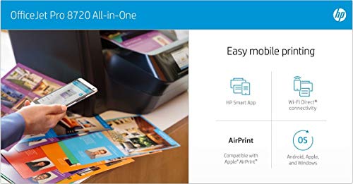 HP OfficeJet Pro 8715 All-in-One All-in-One Touch Screen Bluetooth Wireless Black Printer (Renewed)