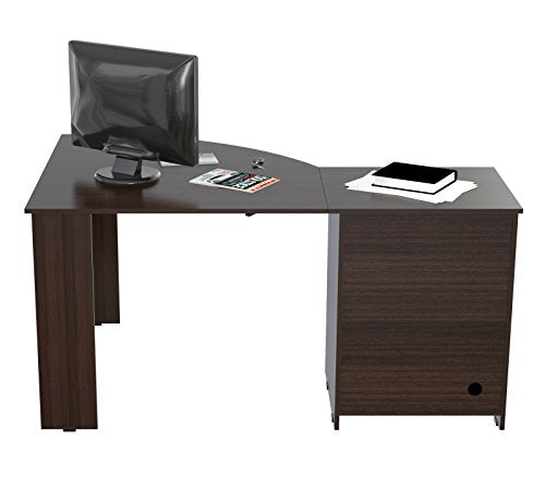 Inval America L-Shaped Corner Desk, Espresso