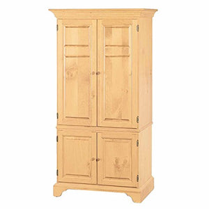 Renovator's Supply Natural Solid Pine Computer Armoire Cabinet Easy Assembly Armoire Desk