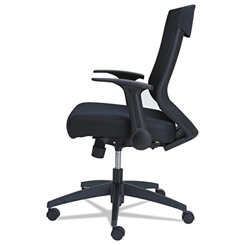 Alera ALEEBK4217 EB-K Series Synchro Mid-Back Mesh Chair, Black/Black Frame