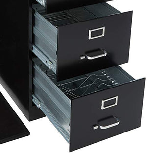 Lorell 4-Drawer Vertical File, 18 by 26-1/2 by 52-Inch, Black