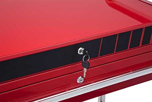 Sunex Tools Service Cart with Locking Top and Locking Drawer - Red