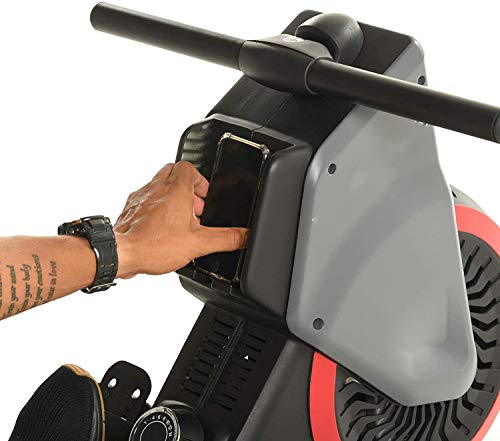 Fitness Reality Dual Transmission Fan Rower Rowing Machine with MyCloudFitness App and On Demand Coaching, Black
