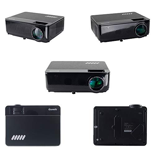 Gzunelic 6500 lumens Native 1080p LED Video Projector Built in HI-FI Stereo Sound Box Full HD Home Theater Proyector with 2 HDMI 2 USB VGA AV Multiple interfaces