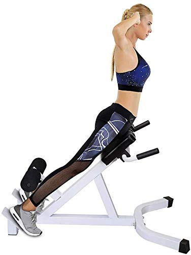 Henf Roman Chair, Hyperextension Bench Adjustable 45 Degree AB Back Abdominal Exercise Sports Machine for Strength Training,White & Black