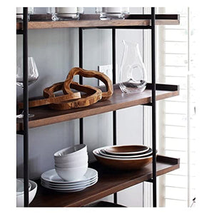 HARAY Industrial Style Iron Bookshelf 100cm - Long, Living Room Storage Display Rack