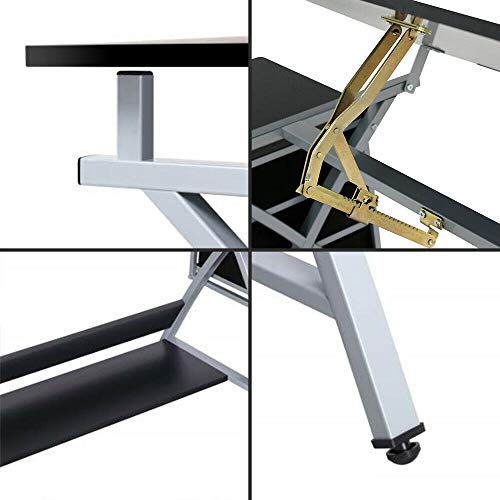 Drawing Table Adjustable, Designer Architect, Drafting Table Art & Craft Drawing w/Stool & Side Drawers Comfortable Work Space Workstation Home, Office, Studio, or School