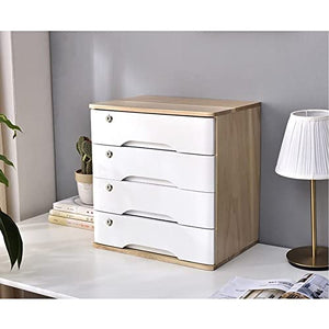 BIZOLE Desktop File Cabinet with Lockable Drawers - Wooden Office Supplies Organizer