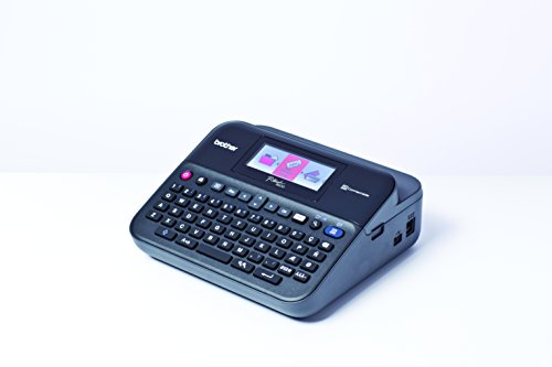 Brother PT-D600VP Label Maker, USB 2.0, P-Touch Label Printer, Desktop, QWERTY Keyboard, Colour Screen, Up to 24mm Labels, Includes Carry Case/AC Adapter/USB Cable/24mm Black on White Tape Cassette