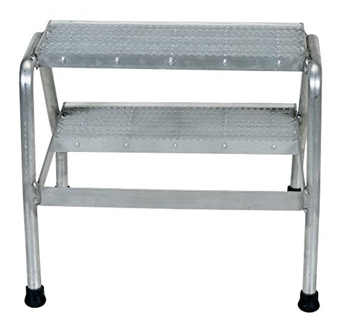 Vestil Aluminum Two Step Stand - Welded, 24-9/16" x 22-13/16" x 20