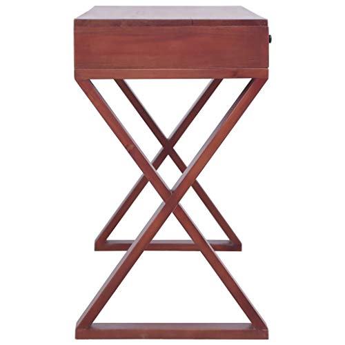 Writing Computer Desk, Solid Wood Study Writing Table, Student Desk with 3 Drawers, Home Office Workstation, Laptop PC Table for Bedroom Living Room