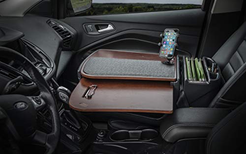 AutoExec AUE10053 GripMaster Car Desk Mahogany Finish with Phone Mount