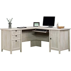 Sauder Costa L-Shaped Desk, L: 65.12" x W: 65.12" x H: 30.0", Chalked Chestnut