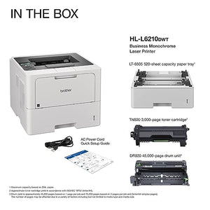 Brother HL-L6210DWT Monochrome Laser Printer with Dual Paper Trays