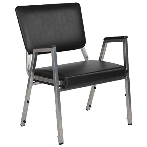 EMMA + OLIVER Black Antimicrobial Bariatric Reception Chair (4 Pack)