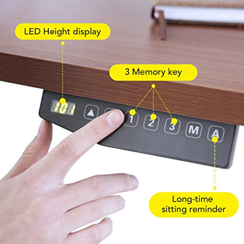 48 inch Electric Height Adjustable Standing Desk, Gaming Computer Workstation Home Office Sit Stand Up Desk with 3 Memory Key (White Frame/White Desktop)