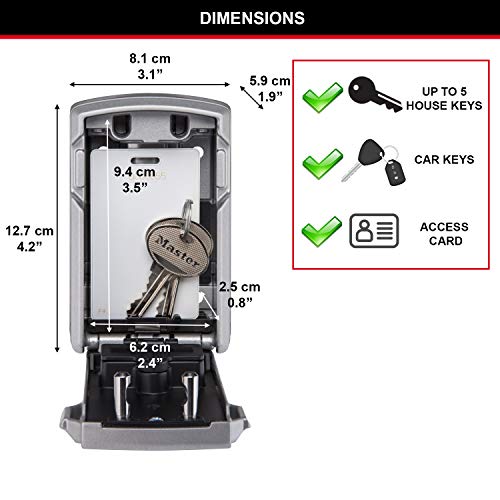 MASTER LOCK Connected Key Safe [Wall Mounted] [Bluetooth or Combination] - 5441EURD - Select Access Smart Key Lock Box