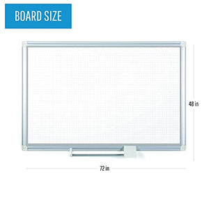 MasterVision Gold Ultra Planning Board Magnetic Dry Erase Grid with Accessory Kit, 48" x 72", Whiteboard with Aluminum Frame