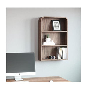 None Small Wall-Mounted 3-Layer Storage Bookshelf - Brass