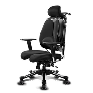 HARA CHAIR NIETZSCHE LB V7 (NT2LB V7) Office Chair Twin Based Pressure Relief of the Intervertebral Discs and Improved Buttock Circulation Arm Rest Adjustment (Black Mesh)