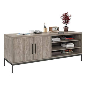 Ameriwood Home Parkside File Cabinet Credenza in Light Brown Oak