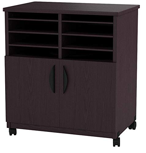 Safco Products 1851MH Mobile Machine Stand with Sorter, Mahogany
