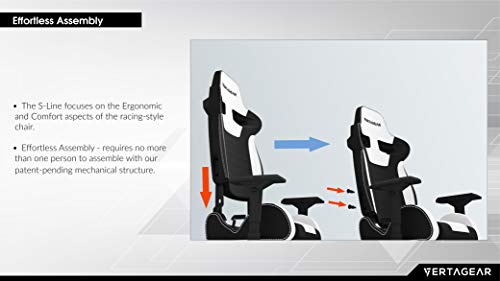 Vertagear Racing Series S-Line SL5000 Gaming Chair, Black/White