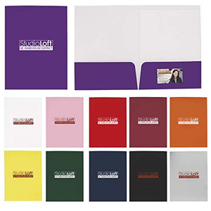 Personalized Gloss Paper Folder Printed with Your Logo + Text - 100 Qty