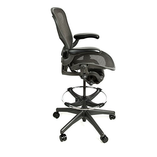 Herman Miller Aeron Drafting Stool with After Market Drafting Ring (A)