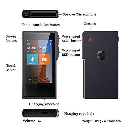 Sogou pro Smart AI 64 Kinds Language Mutual Voice Translator 3.1" Touch Screen Offline & Picture Translating Support Offline English Chinese Japanese Korean Instant Real Time(Blue)