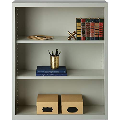 Lorell LLR41283 Fortress Series Steel Book Case, Light Gray