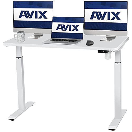 AVIX Electric Standing Desk, 48 x 24 Inches Height Adjustable Desk, Sit Stand Desk Home Office Desks (White)