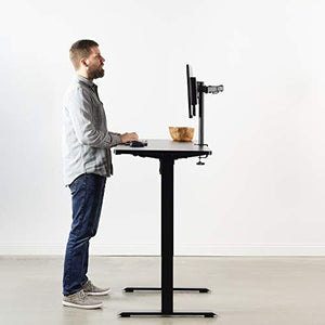 VIVO Electric Height Adjustable 60 x 24 inch Stand Up Desk, Black Solid One-Piece Table Top, Black Frame Standing Workstation, Home & Office Furniture Sets, DESK-KIT-B06B