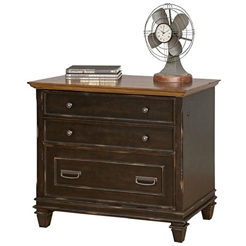 2 Piece Rustic Office Set with L Shape Desk and Filing Cabinet