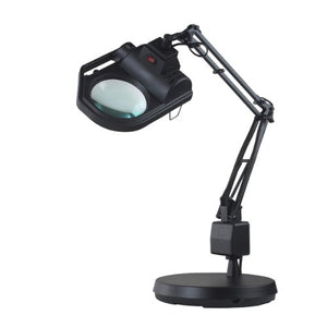 Electrix 7428 BLACK Magnifier Lamp, Halogen, 3-Diopter, Weighted Base Mounting, 45" Reach, 100W, 1600 Raw Lumens