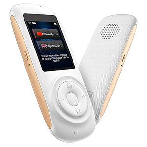 UsmAsk Portable Voice Translator, Smart Foreign Language Device, Wifi/4G, 2.4" Touch Screen, 70 Languages, White