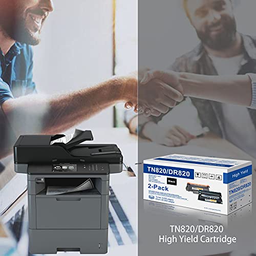 5-Pack TN820 Toner & DR820 Drum Unit Set Compatible for Brother DCP-L5500DN L5600DN L5650DN HL-L6200DW L6200DWT L5200DWT L5200DW L5100DN L5000D MFC-L5850DW L5900DW Printer(4 Toner, 1 Drum)
