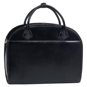 McKleinUSA W Series, Glen Ellyn, Top Grain Cowhide Leather, 15" Leather Patented Detachable -Wheeled Ladies' Laptop Briefcase, Black (94365), One Size