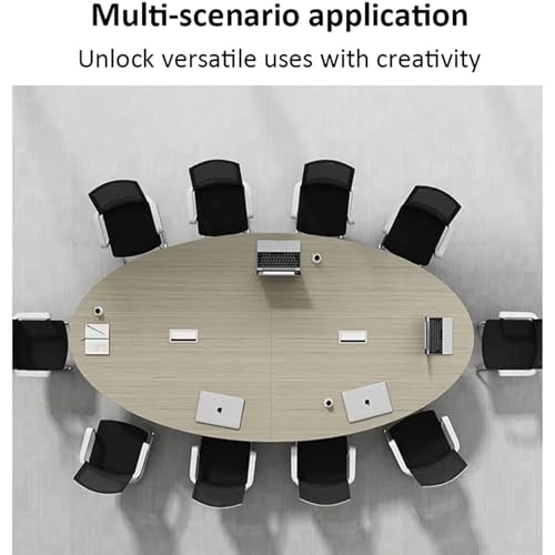 KAGUYASU 10.5FT Oval Conference Table with Wiring Box - Large Meeting Desk