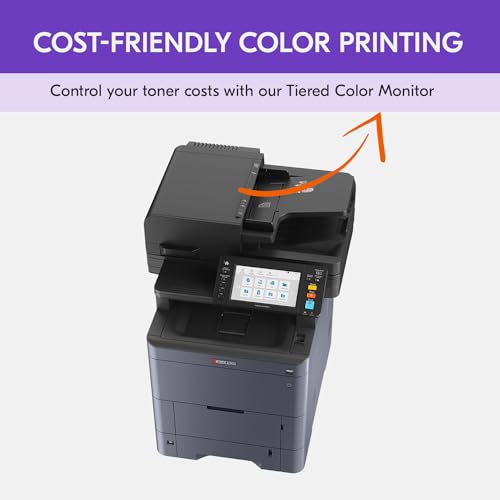 KYOCERA TASKalfa MA4500ci Color Laser Printer, 47 ppm, 1200 dpi, All-in-One (Print/Copy/Scan/Fax), Gigabit Ethernet, HyPAS, 7" Touchscreen, Dual Scan Processor