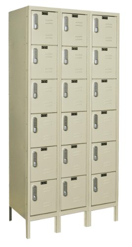 Hallowell DigiTech Electronic Locker, 36"x18"x78", 6-Tier, 3-Wide, Assembled - 729 Parchment