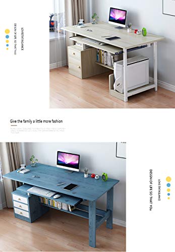 Computer Desk, Study Desk with Bookshelves, Modern Sturdy Writing Desk for Home Office Workstation, for Small Spaces Home Office Workstation (Easy To assemble),White