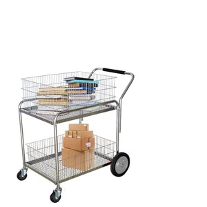 Yeeoy Wire Basket Mail Cart, Rolling File Cart - 250 lb Capacity