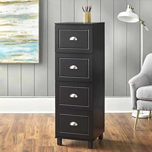 Target Marketing Systems Bradley Collection 4 Drawer Black Cabinet for Home Office Organization
