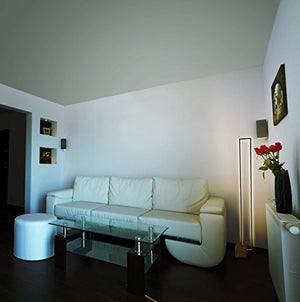 VONN Silva VSSF5109BL 60" Floor Lamp in Plated Black Wood Finish Integrated LED, 8.75" L x 6" W x H