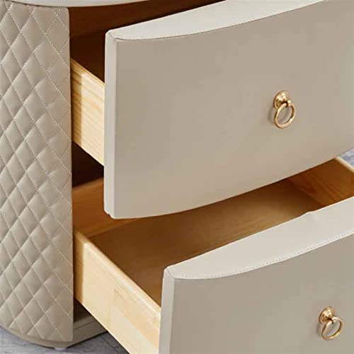 BinOxy Oval Night Stand Bedside Table Storage Cabinet