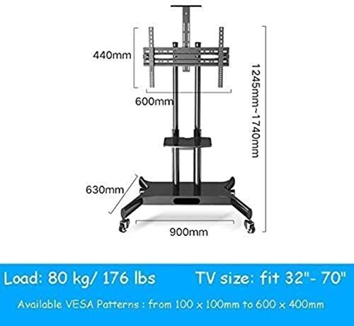 AuLYn Universal Tabletop TV Stand Rolling TV Cart for Plasma/LCD/LED OLED TVs, Fits 32"-70" TV