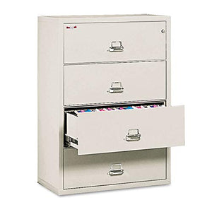 FireKing 43822CPA Four-Drawer Lateral File Cabinet, Letter/Legal, Parchment