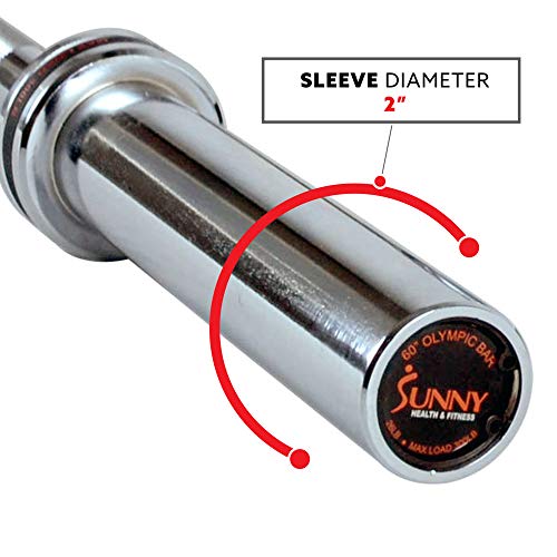 Sunny Health & Fitness 86" 1500 lbs Capacity Olympic Bar, Small